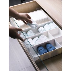 10x20cm White Plastic Drawer Organizer For Kitchen Rectangle
