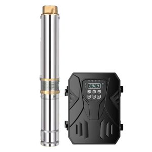 China 6 Inch 5.5kw 98 Meter Head ACDC Hybrid Solar Water Pump For Deep Well System on sale