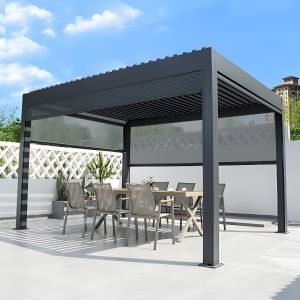 Durable & Stylish Metal Gazebo with Retractable Roof for All Seasons