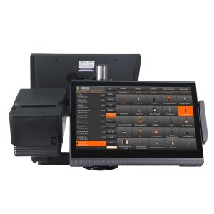 80mm Thermal Printer All-in-One Payment Terminal with 14.1 inch Dual Screen All