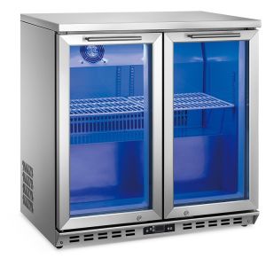 Double Doors Back Bar Refrigerator For Beverage Cooling Bottom Mount Type