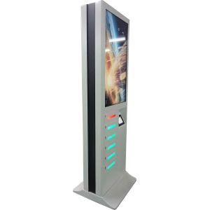 Airport Video Advertising Mobile Locking Cell Phone Charging Station Device LCD