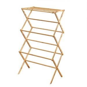 Sustainable Multifunctional Bamboo Vertical Folding Drying Rack and Versatile