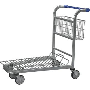 Wire Metal Warehouse Trolleys With 4 Swivel 5 Inch Wheels , 150KGS For Lower