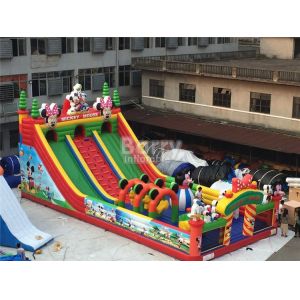 Kids Bounce Castle Inflatable Playground / Inflatable Fun Park Mickey Cartoon