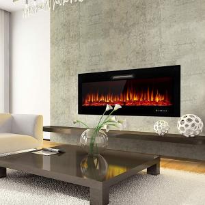 Cheap Wall Mounted LED Electric Fireplace Heaters TV Stand with Self-Check Timing Child Lock Function for sale