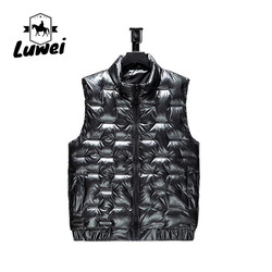 Zipper Quilted Bubble Coat Vest Waterproof Polyester Cotton Sleeveless Puffer
