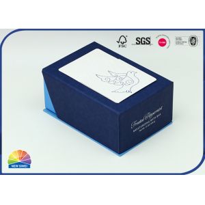Custom Printed Blue Foil Hot Stamping Hinged Lid Cardboard Box