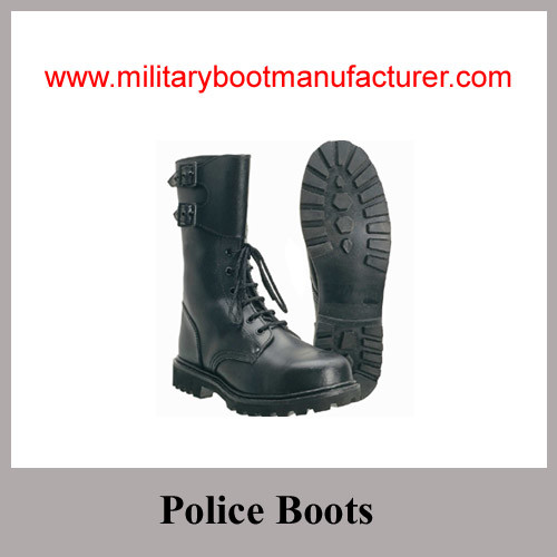 Quality Wholesale China made First Layer Leather Black Military Goodyear Boots wholesale