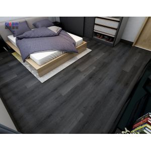 Fireproof 4mm Stone Polymer Composite Flooring European Black Oak GKBM SY-W1010