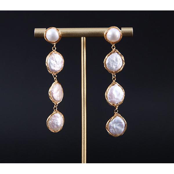 Vintage Circle Earrings For Women Irregular Baroque Pearl Earring Natural Baroque Pearl Earring Jewelry Set Gift