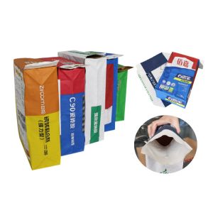 Recycled Pasted Valve Sack Kraft Paper Bags With Optional PE Film Or PE Liner