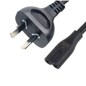 Black Australia Power Cord Type , SAA 2 Pin Extension Cable AC Power Cord 7.5A