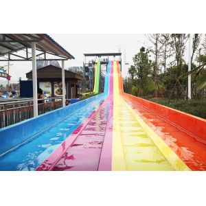 Commercial FRP Fiberglass Rainbow Water Slides customized SGS ISO9001