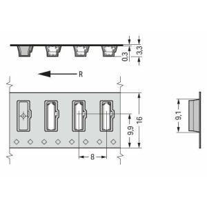 Needle Spacing 6.5mm SMD LED Connector Chrome Nickel Spring Steel