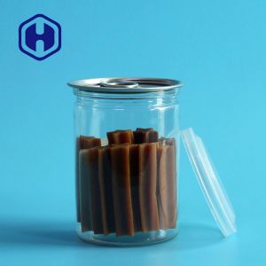 Transparent PET Sauce Can with Easy Open Aluminum Lid