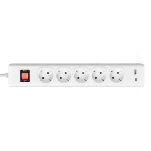 Cheap 5 outlet CE GS Tested Power Strip 1.5m Cord with Switch, USB, Surge Protector for sale