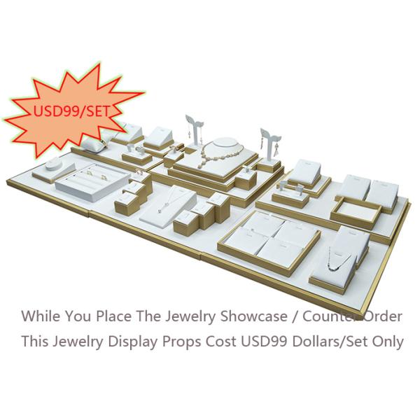 Modern Fashion Brush Jewellery Display Counter With Led Lights