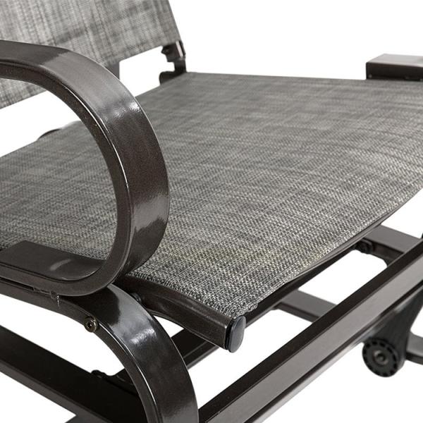 Metal Frame Outdoor Bistro Patio Garden Single Rocking Lounge Chair with Custom Logo