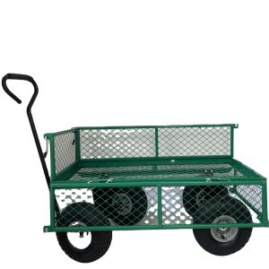 Sturdy Outdoor Gardening Trolley with Mesh Structure and Heavy Duty Construction