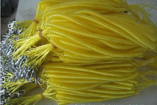 Fishing kayaks boats 3m wire coil lanyard for rod tackle leash spiral cord