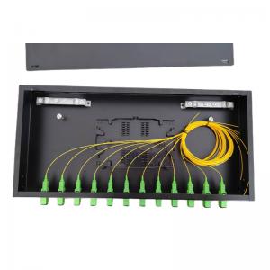 Cheap 12 Ports Fiber Patch Panel ODF 1U Optical Fiber Terminal Box SC Pigtail Adapter for sale