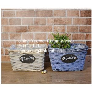Cheap China manufacturer wicker garden baskets willow plant baskets square shape for sale