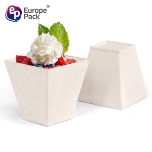 EPK wholesale new material 200ml square shape wheat biodegradable cup