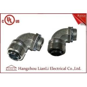 China 1/2 UL Listed Liquid Tight Malleable Iron Steel Lock Insulated Flexible Connector Galvanized 90 Degree on sale