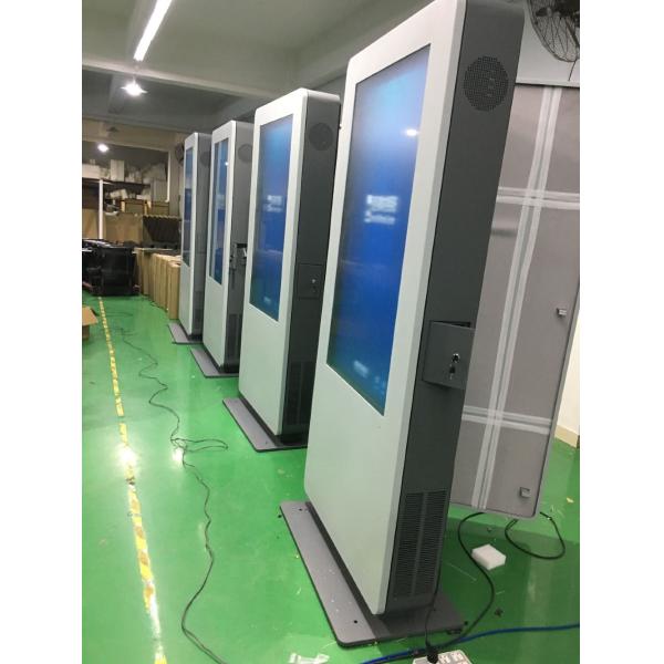 Floor Standing Outdoor Digital Signage 55 Inch , Interactive Touch Screen Digital Signage