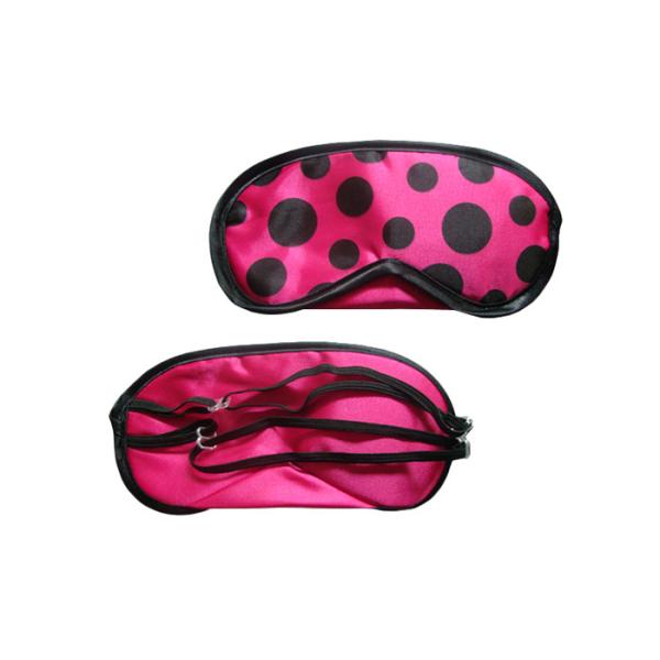 Quality Custom Sleep Blindfold Eye Mask With Black Dot 18.5*8.5CM Size Light Proof For Travel / Camping wholesale