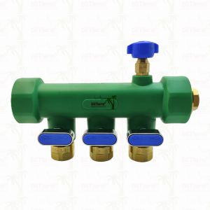 PPR Manifolds With Ball Valve Hot & Cold Water Blue 3 Ways Manifolds Customized