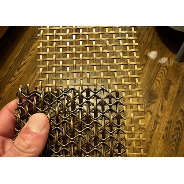 Quality Sgs Ss304 Architectural Woven Wire Mesh In Rolls Antique Brass Plated wholesale