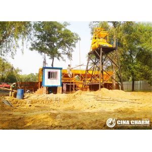 Hzs25 Foundation Free Concrete Mixing Plant With PLD800 Batching Machine