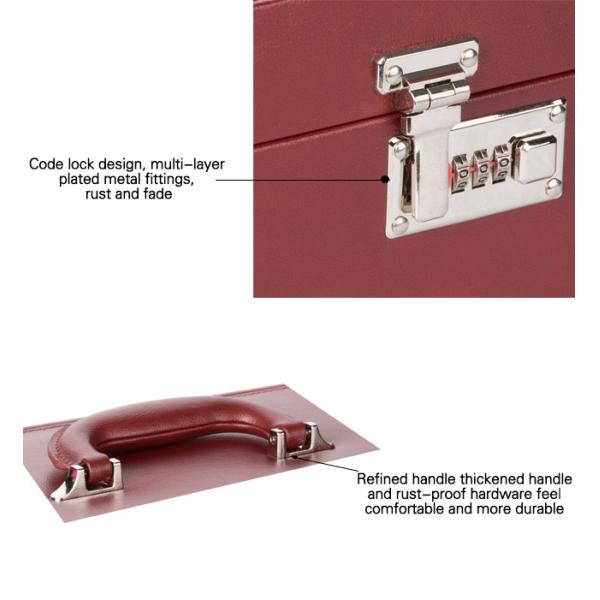 Handled Luxury Jewelry Box Durable Easy To Take With Many Compartments