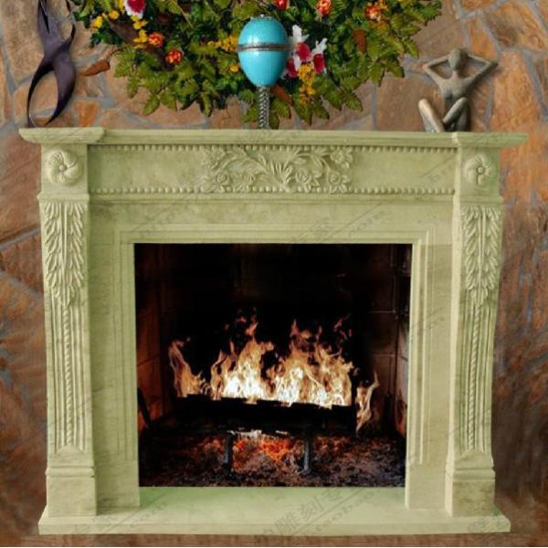 Quality Yellow Stone Marble Fireplace Surround wholesale