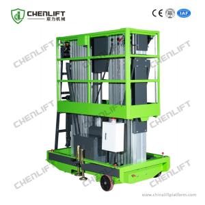 China Double Mast 9m Mobile Aerial Work Plaform With Electrical Wheel , Extension Platform on sale