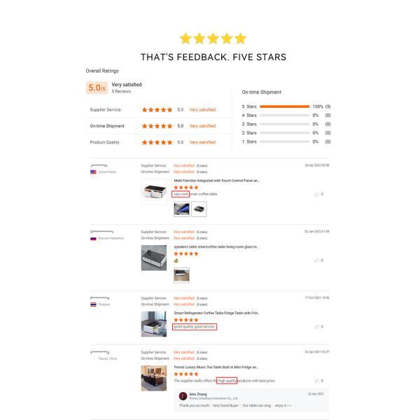 Convenient and Practical Primst Modern Smart Coffee Table with Built-in Refrigerator