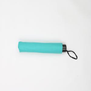 Blue 3 Fold Compact Travel Umbrella , 190T Polyester Compact Folding Umbrella