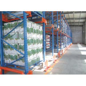 Blue FIFO Shuttle Racking System , Metal Warehouse Shelving Racks Customized