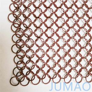 Copper Chain Ring Mesh Curtains Interior Drapery 10mm