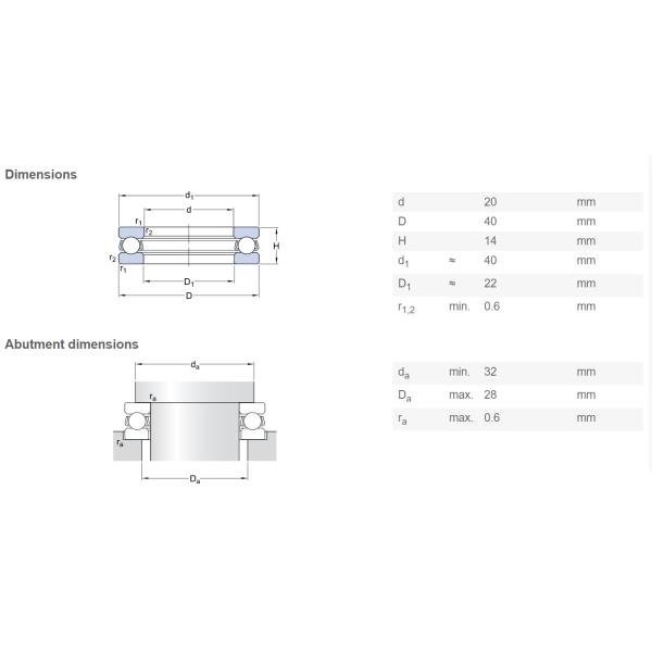 Stainless Steel Bearing 51204 51205 51206 51207 20x40x14mm Thrust Ball Bearings Single Direction High Precision