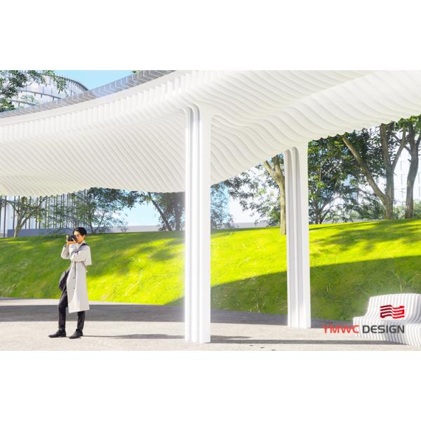 Modern Style White Stainless Steel Art Gallery Steel Structure Sculpture Emberwind Pergola