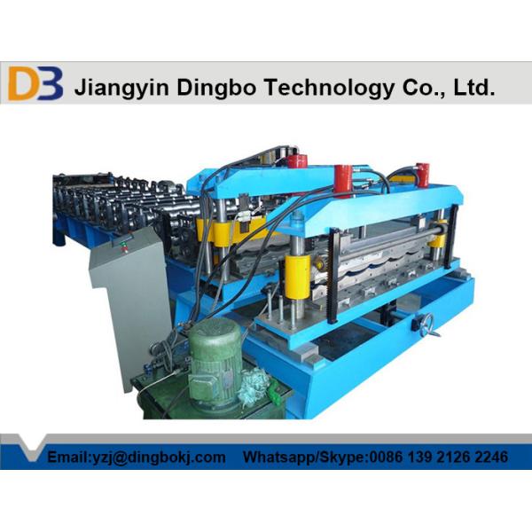 Quality 380V 50Hz Steel Tile Roll Forming Machine with PLC Compture Control System / Cr12mov Blade wholesale