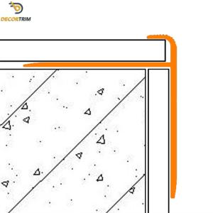 F Shape Tile Step Edge Trim , Heavy Duty Stair Nose Trim For Tile 8mm Size