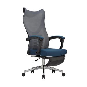 Black And Blue Fabric Mesh Comfortable Executive Office Chair With Armrest