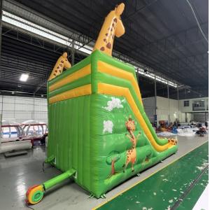 Plato Commercial Giraffe Double Inflatable Water Slides Cartoon Theme