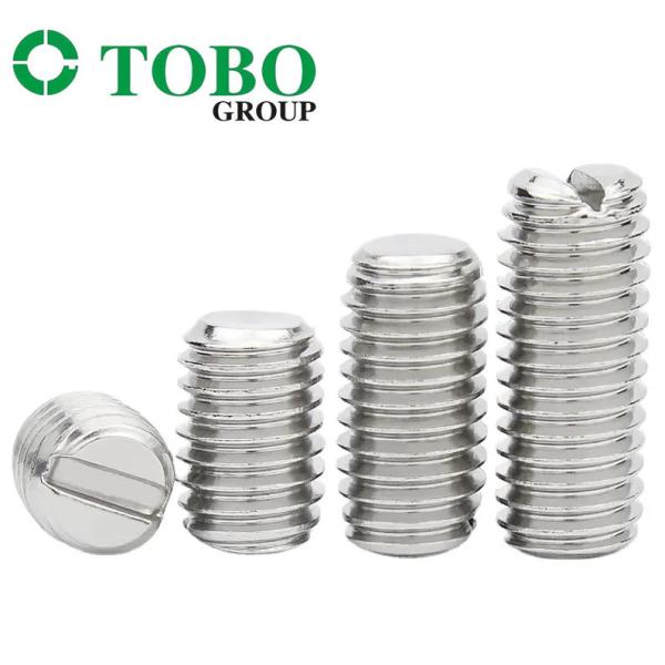 Stainless steel slotted set screw with flat point M1.6 M2 M2.5 M3 M4 M5 M6 M8