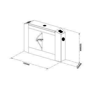 Brush Motor Flap Metal Barrier Gates RS232 Communication Interface