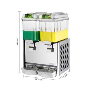 Refrigerated Double Beverage Drink Dispenser 300W 12l Multiple Juice Dispenser